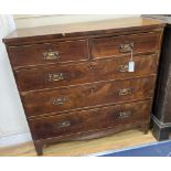 A Regency mahogany chest of drawers, with later handles, width 102cm, depth 46cm, height 97cm