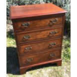 A small George III style mahogany chest, width 60cm, depth 46cm, height 78cm