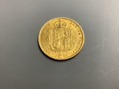 A Victorian gold jubilee half sovereign, 1887.