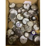 A collection of assorted base and white metal pocket and fob watches, including Hebdomas.
