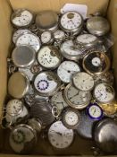 A collection of assorted base and white metal pocket and fob watches, including Hebdomas.