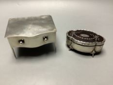An Edwardian novelty silver trinket box modelled as a chest of drawers, A&J Zimmerman, Birmingham