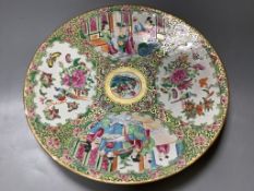 A 19th century Cantonese famille rose dish, diameter 29cm