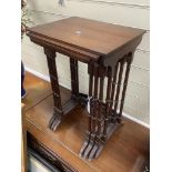 A quartetto of Edwardian satinwood banded mahogany tea tables, width 42cm, depth 31cm, height 61cm