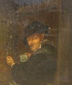 19th century Flemish School, oil on wooden panel, 17th century gentleman holding a letter, 24 x