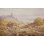 Frederick John Snell (1862-1935), watercolour, Wembury Church, signed, 34 x 50cm