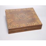 A mid 19th century Tunbridge ware rosewood half square mosaic writing slope, 28cm wide