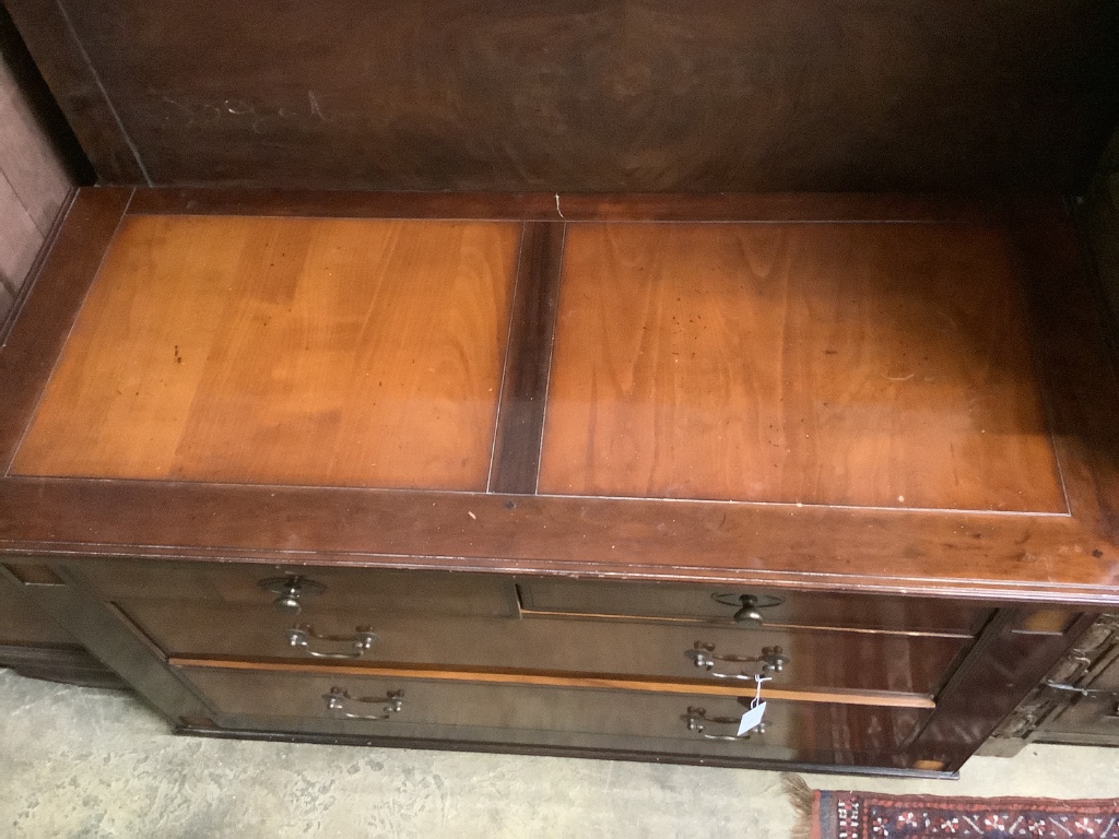 A reproduction walnut chest, width 126cm, depth 53cm, height 78cm - Image 2 of 3