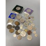 Assorted crowns and other coins