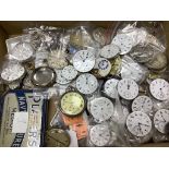 A collection of assorted pocket watch movements and parts including Longines, Audemars Freres and