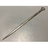 A William IV silver meat skewer, with engraved crest, Jonathan Hayne, London 1831, length 34.9 cm,