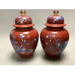 A pair of Victorian Wedgwood vases and covers25cm