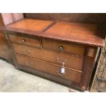 A reproduction walnut chest, width 126cm, depth 53cm, height 78cm