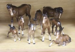 A large collection of Beswick and other models, mainly horses