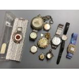 A quantity of assorted watches, including Oris and Everite.