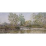 Walter Field, A.R.W.S., (1837-1901), watercolour, 'Old weir, Cleve', signed and dated 1870, 18 x