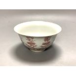 A Chinese underglaze copper red bowl, diameter 12cm