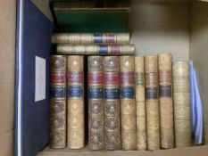 A collection of leather-bound books, Hallam, Pardoe, Hazlitt etc.