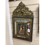 A 19th century Baroque revival marginal plate wall mirror, width 38cm, height 66cm