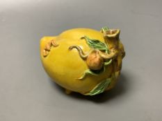 A Chinese 'peach' porcelain water dropper, length 10cm