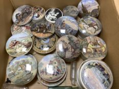 A collection of Prattware pot lids and bases (approx 19)
