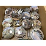 A collection of Prattware pot lids and bases (approx 19)