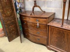 A Regency mahogany bow-fronted chest fitted four graduated long drawers, width 110cm, depth 56cm,