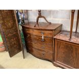 A Regency mahogany bow-fronted chest fitted four graduated long drawers, width 110cm, depth 56cm,