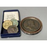 After Michael Angelus Bonarrotius, an Italian commemorative 'Michelangelo' medallion, with die and