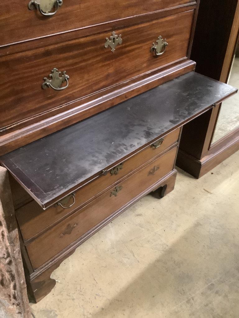 A George III mahogany chest on chest, width 103cm, depth 55cm, height 179cm - Image 4 of 4