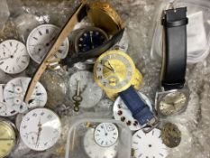 A collection of assorted pocket watch and wrist watch movements etc. including Vacheron &