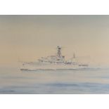 Eric Erskine Campbell Tufnell (1888-1978), watercolour, 'HMS Surprise', signed, 19 x 27cm
