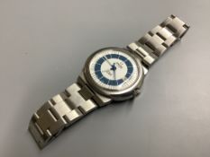 A gentleman’s 1970’s? stainless steel Omega Automatic Dynamic wrist watch, on a stainless steel