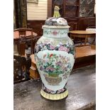 An early 20th century Chinese famille rose vase, Kangxi mark, height 58cm