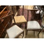 Three (two plus one) George III mahogany dining chairs