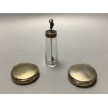 A pair of George V circular silver gilt pill boxes by Asprey Ltd, Birmingham, 1921, 47 mm,