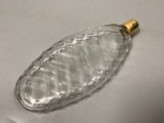 A late 18th/19th century yellow metal topped scent bottle