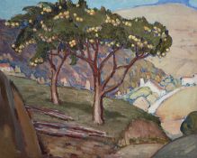 § Thomas Brown Yates (1882-1968)Landscape with orange treesOil on canvas51 x 60 cm. unframed