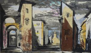 § John Piper (1903-1992)Street scene in Don Giovanniscreenprintsigned in pencil, numbered 84/90,