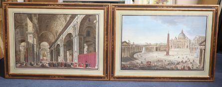 Italian School c.1800The Pope in Procession from St Peter's Square, through the Colonnades into the
