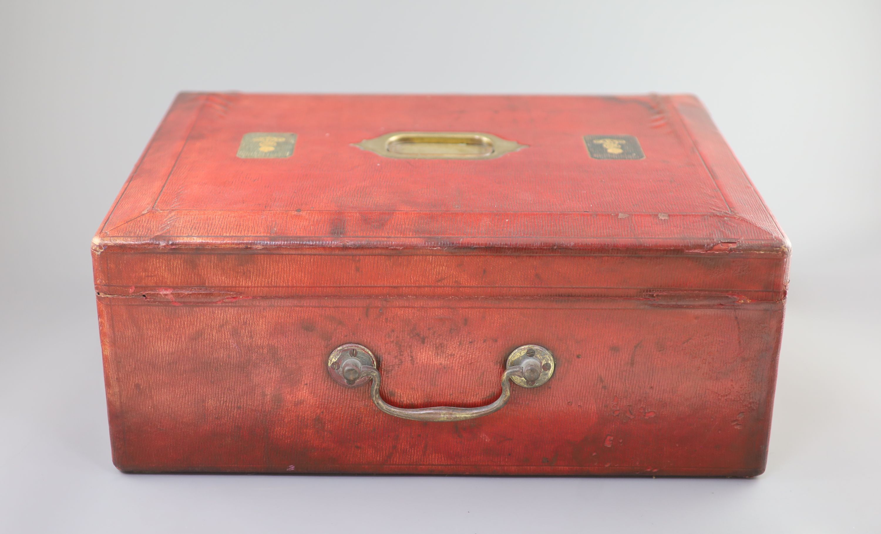 An Edwardian red morocco leather government dispatch box for Henry Hartley Fowler (1830-1911)1st - Image 6 of 6