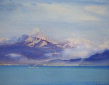 Cecil Arthur Hunt, V.P.R.W.S, R.B.A. (1873-1965)'View of The Dalmatian Coast'gouache and