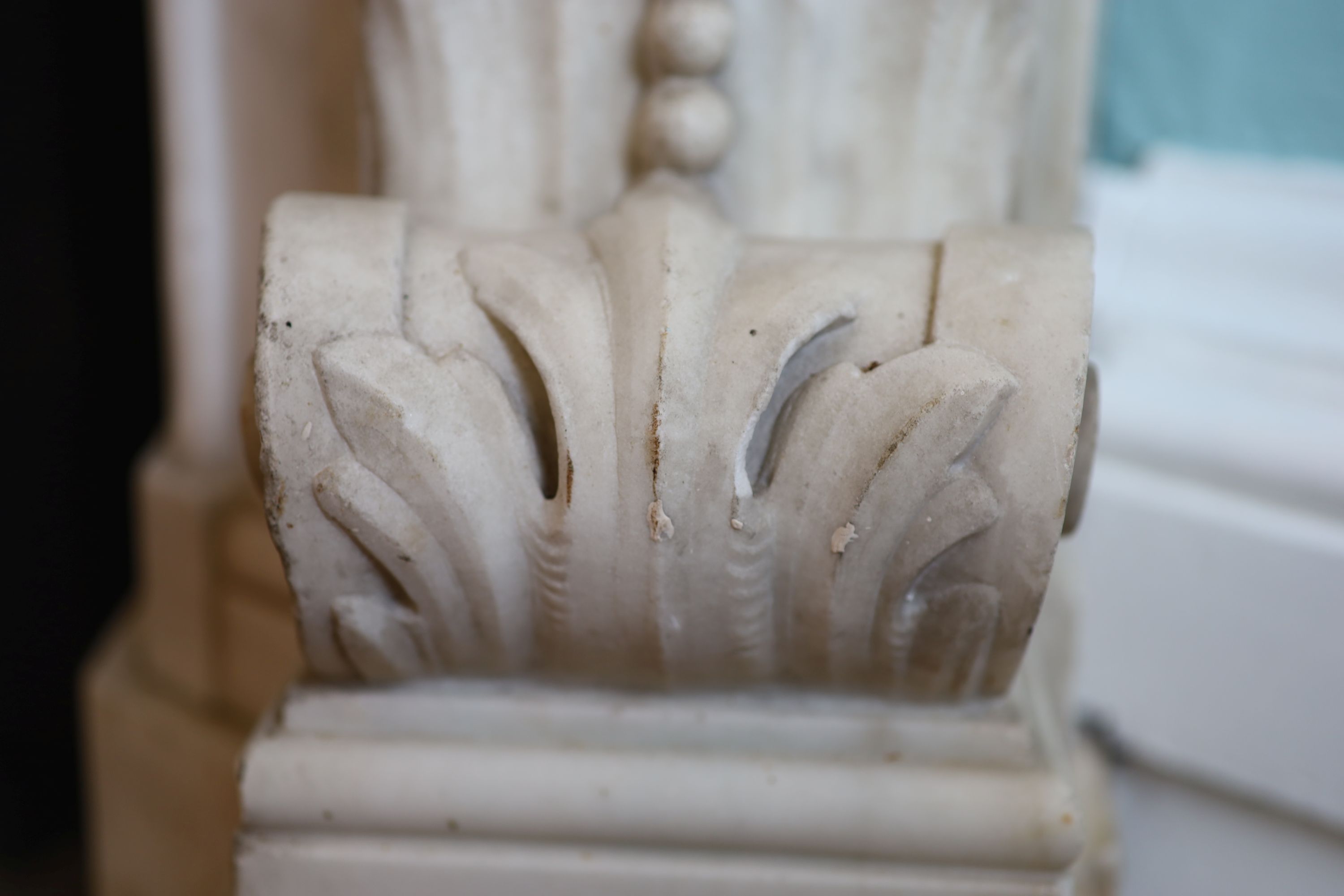 An important mid 19th century Italian white Carrara marble chimney piece,carved in the rococo - Image 21 of 23