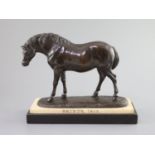 George Garrard (c.1760-1826) a bronze model of a horse 'Skirts',titled to the alabaster base ‘
