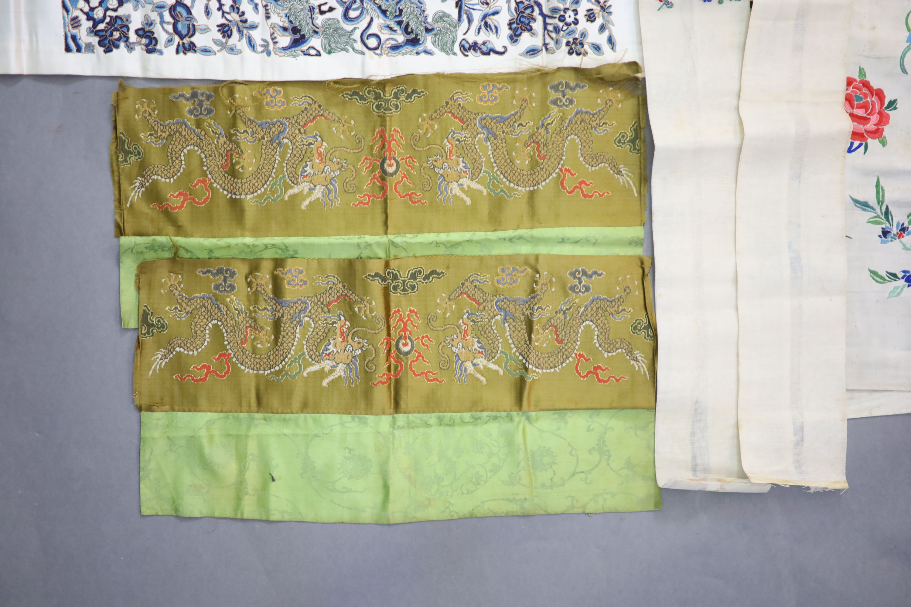 A group of Chinese embroidered silk items, late 19th/early 20th century,to include a silk purse - Image 3 of 6