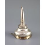 A William IV silver wine funnel by Jonathan Hayne,with gadrooned border, engraved crests and