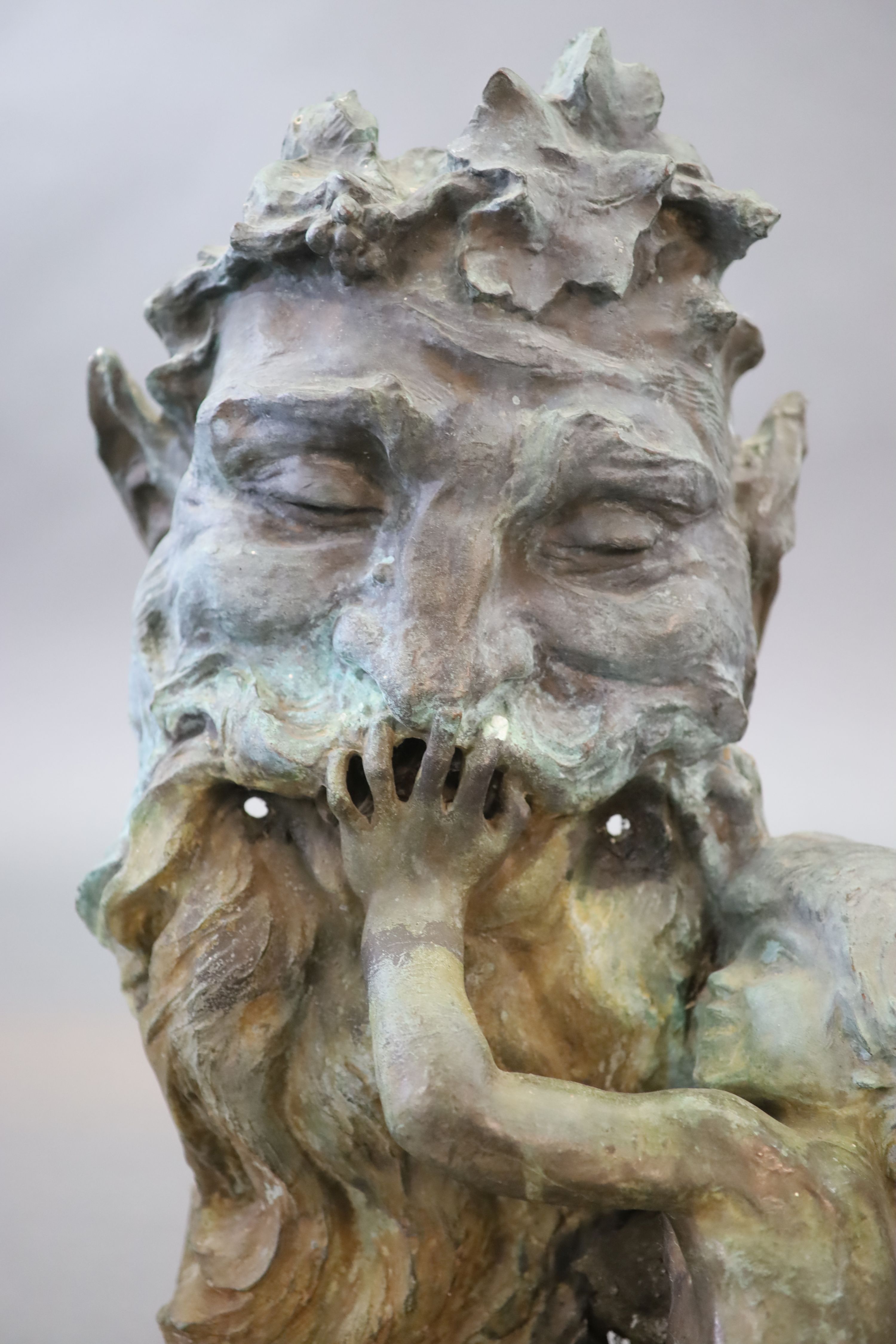 Attributed to Alexander Vibert (1847-1909) a large cast bronze fountain head, c.1900,In the form of - Image 3 of 6