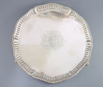 A good early George III silver salver, by Richard Rugg,of shaped circular form, with 'scaled'