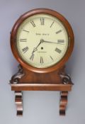 A Victorian mahogany wall clock, the 8" dial marked ‘John Smith, London’,in a flamed mahogany case