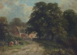 George Turner (1843-1910)A Cottage at Barrow on Trentoil on canvassigned and dated '73, inscribed